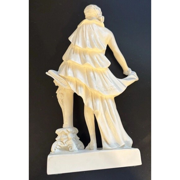 Vintage A. Santini Signed Wolfgang Amadeus MOZART 9" Tall White Resin Figurine - Picture 5 of 16